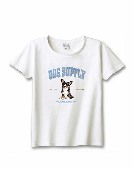 DOG SUPPLY　コーギー（毛色：ブラックタン）｜ヘビーウェイトTシャツ