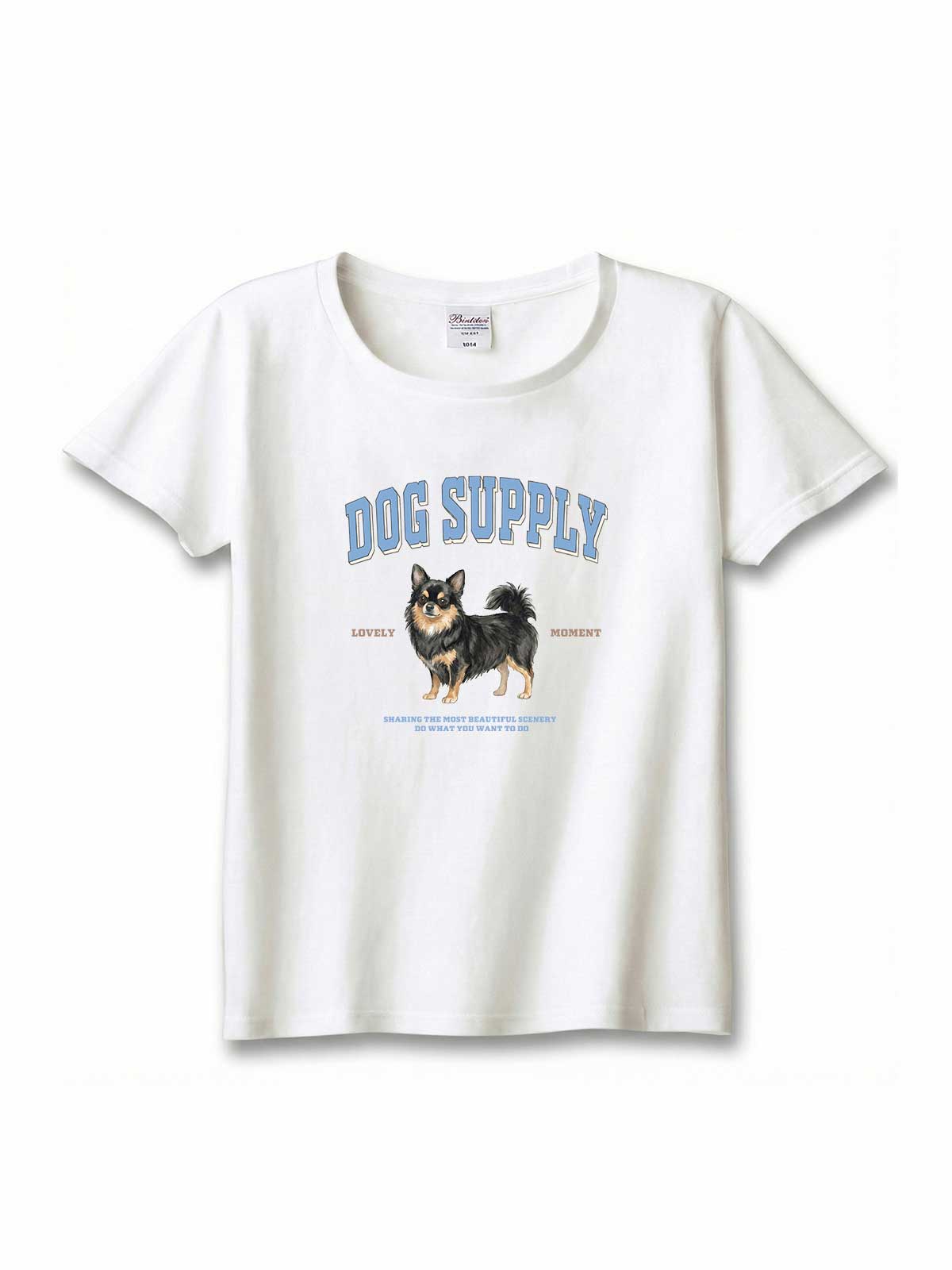 DOG SUPPLY　ロングコートチワワ（毛色：ブラックタン）｜ヘビーウェイトTシャツ