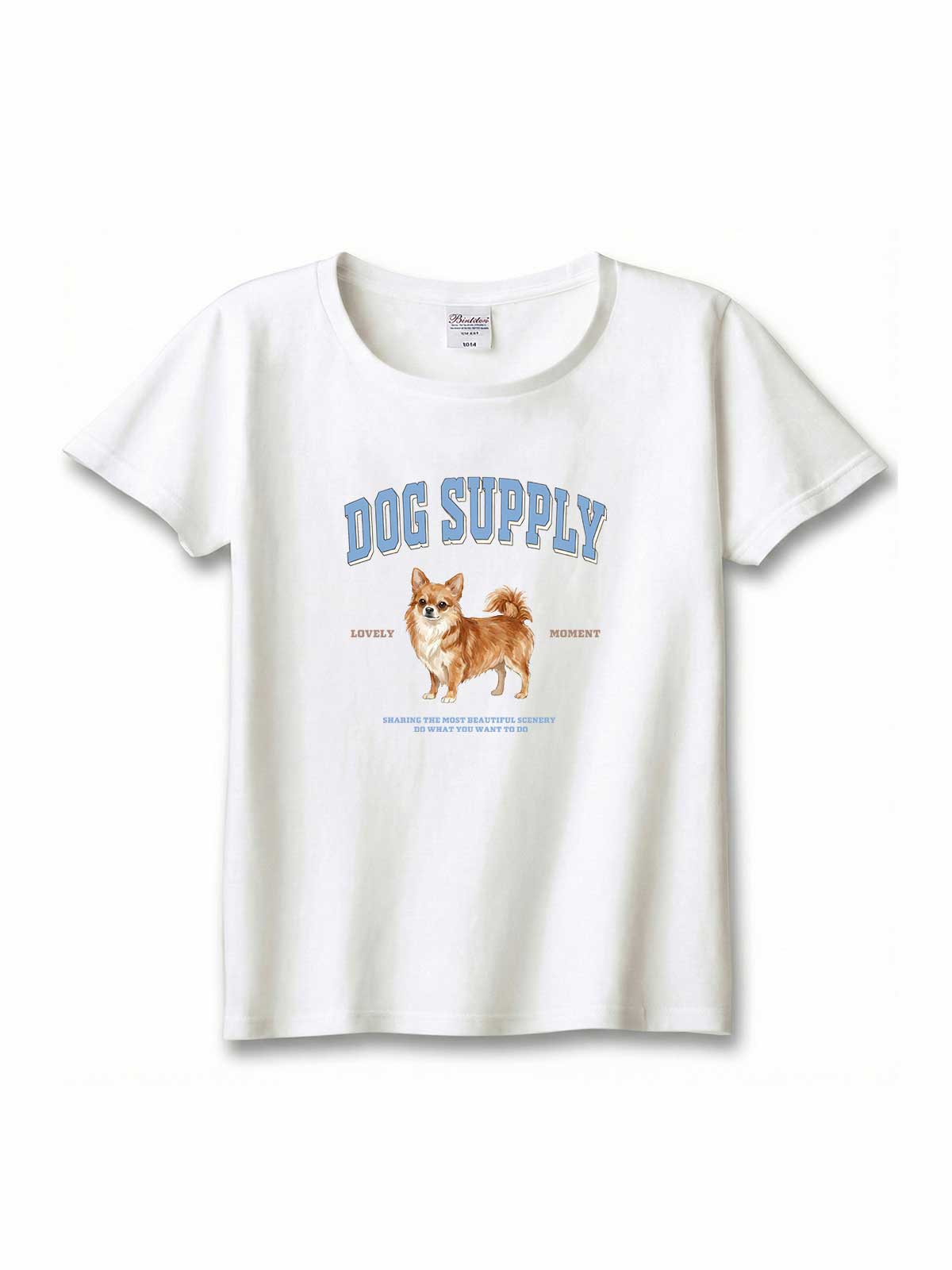 DOG SUPPLY　ロングコートチワワ（毛色：レッドフォーン）｜ヘビーウェイトTシャツ