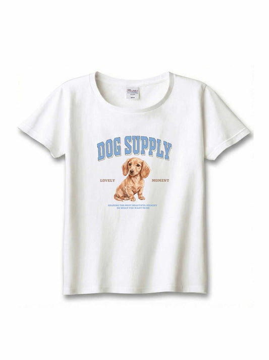 DOG SUPPLY　ミニチュアダックスフンド（毛色：ブラウン）｜ヘビーウェイトTシャツ