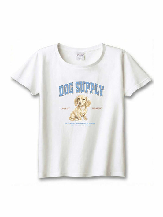 DOG SUPPLY　ミニチュアダックスフンド（毛色：クリーム）｜ヘビーウェイトTシャツ