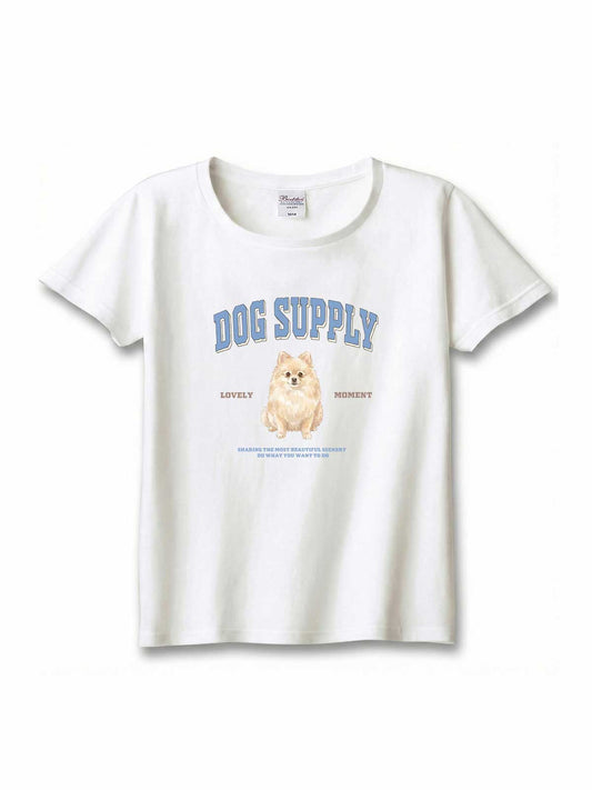DOG SUPPLY　ポメラニアン（毛色：クリーム）｜ヘビーウェイトTシャツ