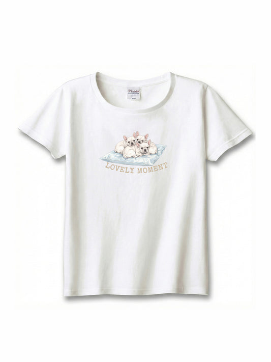 LOVELY MOMENT（子犬3匹）　フレンチブルドッグ（毛色：クリーム）｜ヘビーウェイトTシャツ