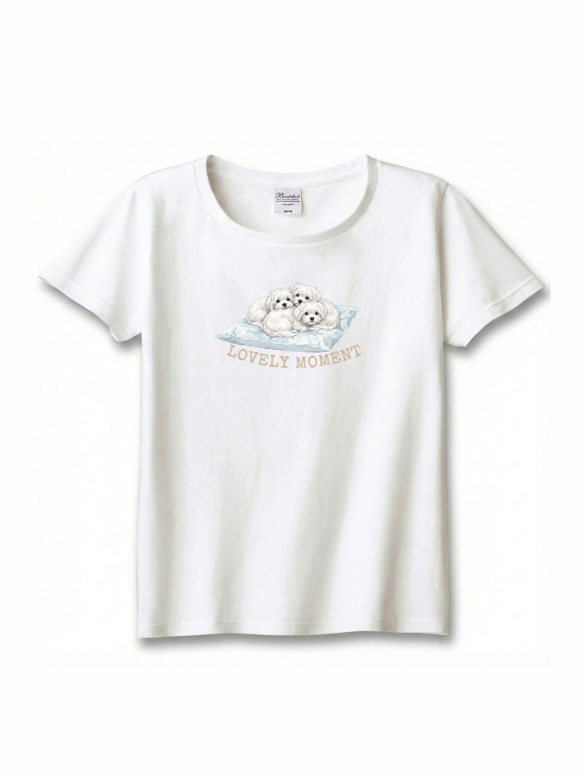 LOVELY MOMENT（子犬3匹）　マルチーズ（毛色：ホワイト）｜ヘビーウェイトTシャツ