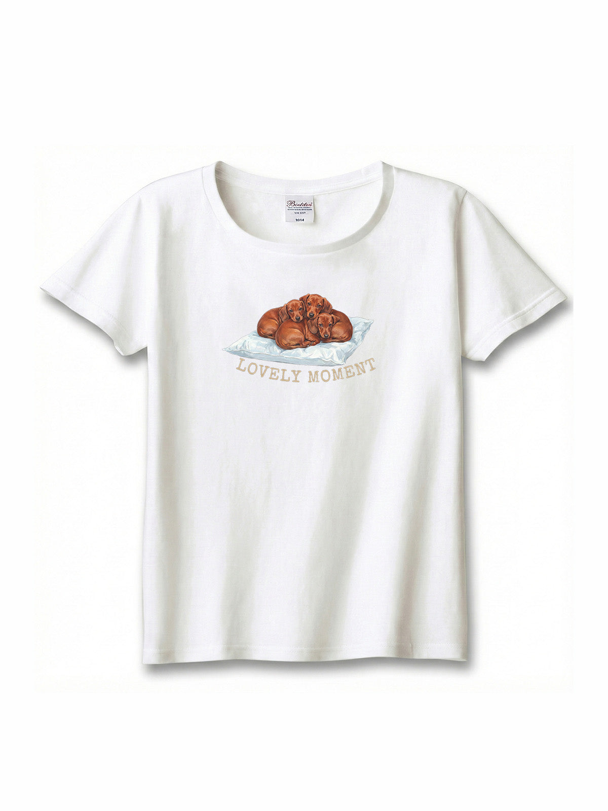 LOVELY MOMENT（子犬3匹）　ミニチュアダックスフンド（毛色：レッド）｜ヘビーウェイトTシャツ