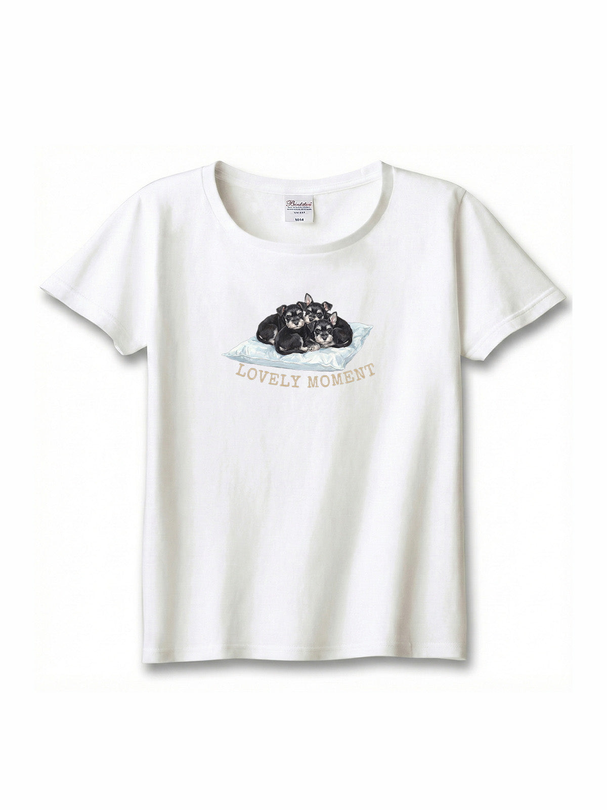 LOVELY MOMENT（子犬3匹）　ミニチュアシュナウザー（毛色：ブラック＆シルバー）｜ヘビーウェイトTシャツ