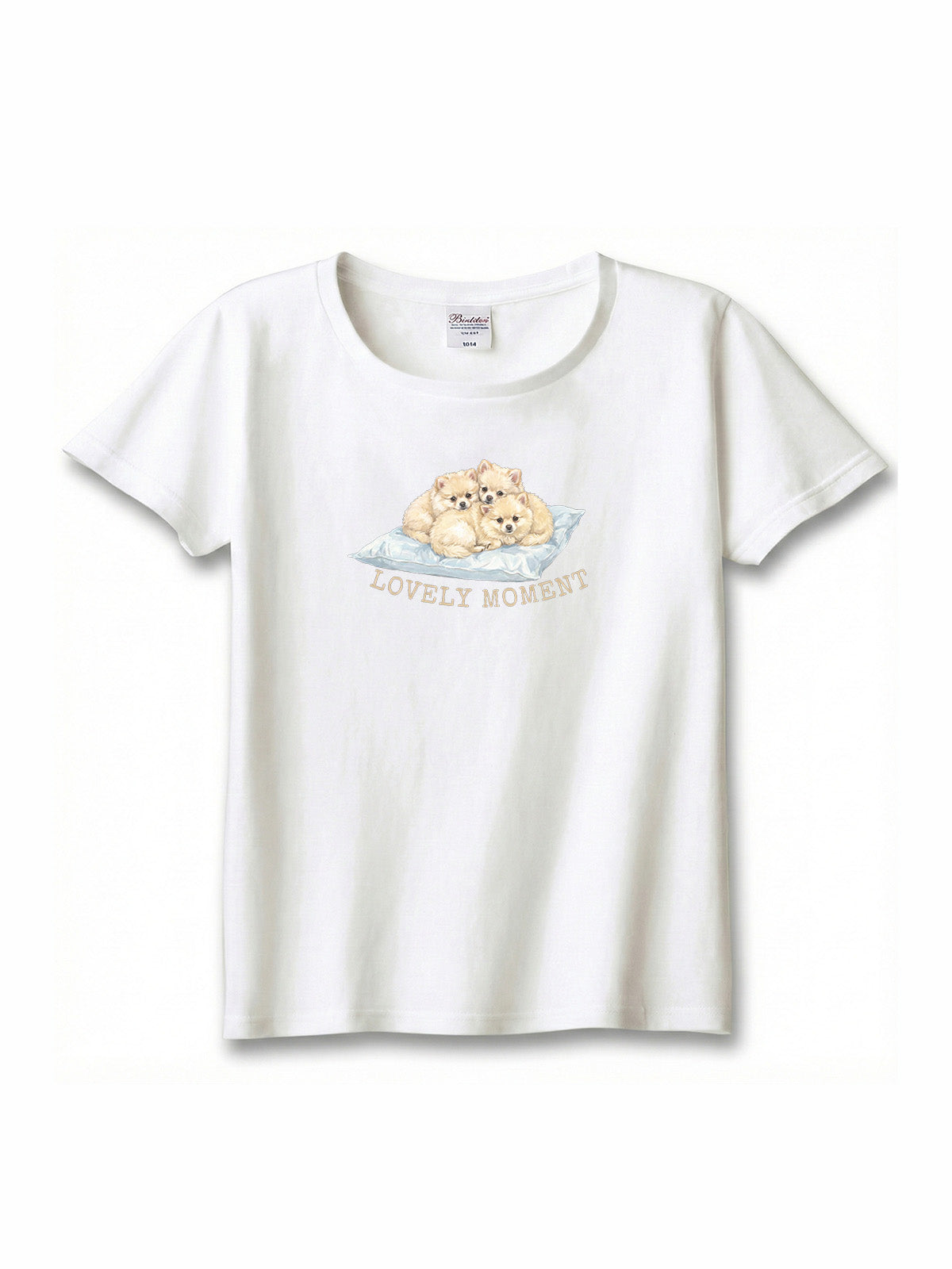 LOVELY MOMENT（子犬3匹）　ポメラニアン（毛色：クリーム）｜ヘビーウェイトTシャツ