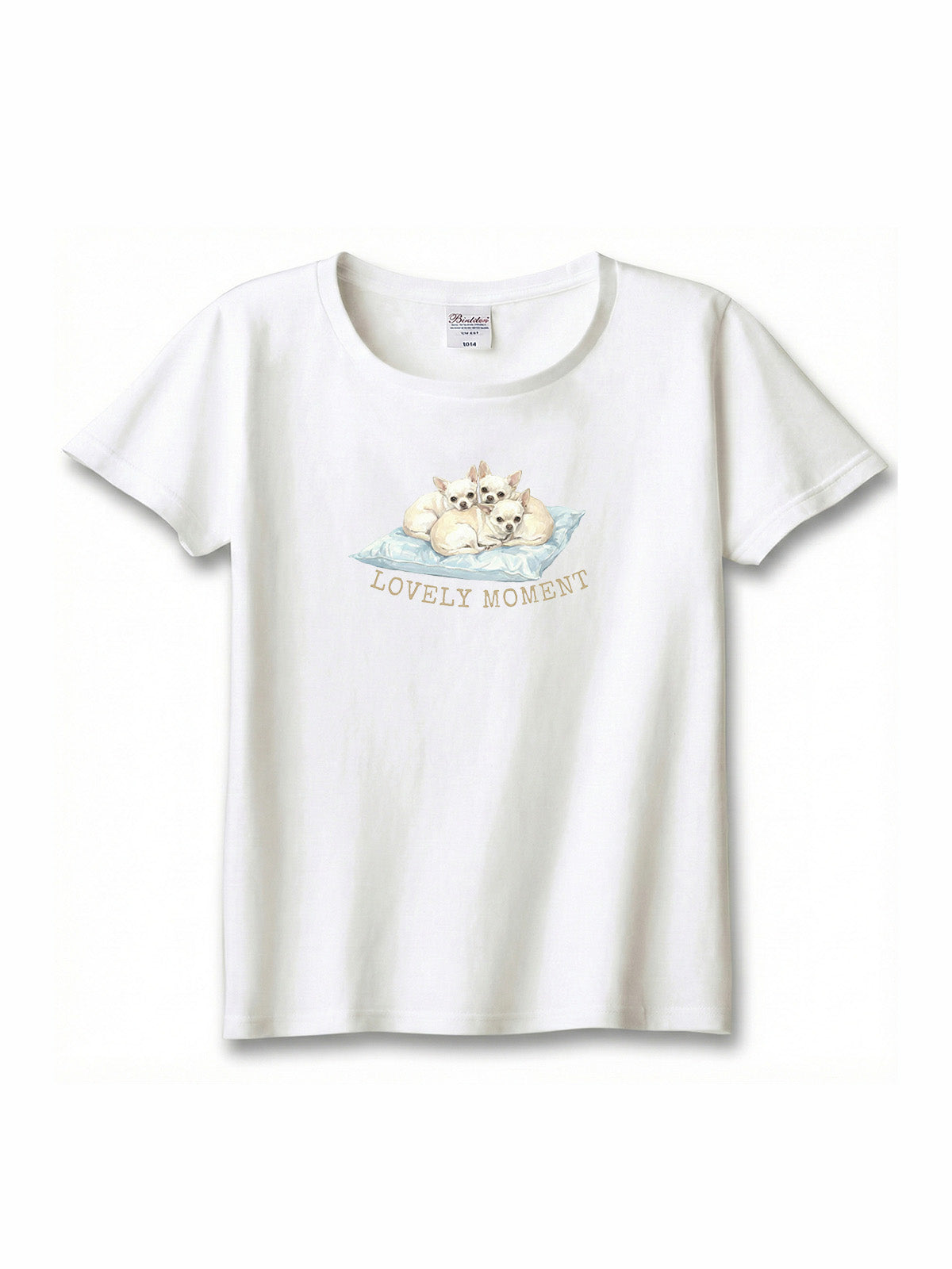 LOVELY MOMENT（子犬3匹）　スムースコートチワワ（毛色：クリーム）｜ヘビーウェイトTシャツ