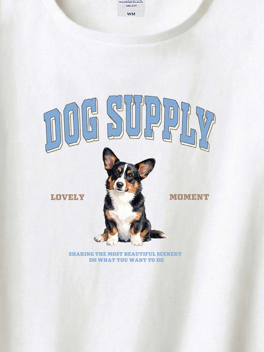 DOG SUPPLY　コーギー（毛色：ブラックタン）｜ヘビーウェイトTシャツ