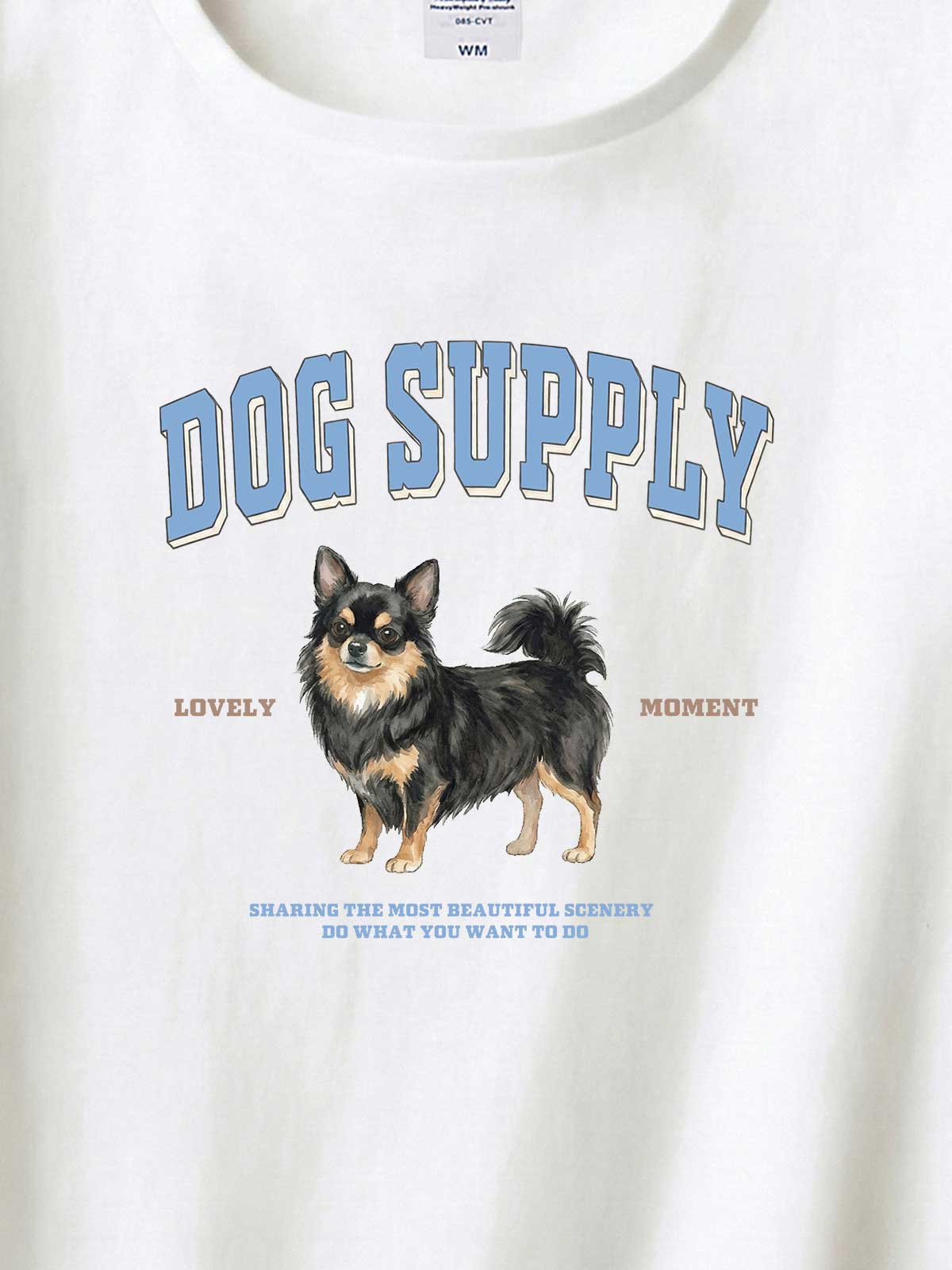 DOG SUPPLY　ロングコートチワワ（毛色：ブラックタン）｜ヘビーウェイトTシャツ