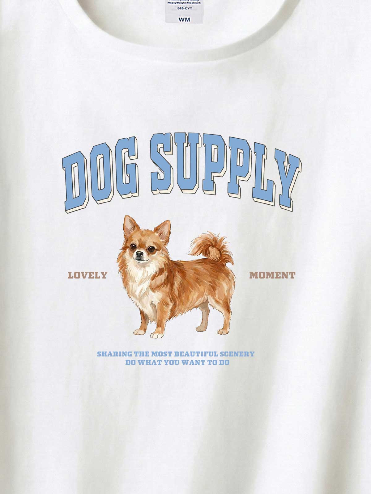 DOG SUPPLY　ロングコートチワワ（毛色：レッドフォーン）｜ヘビーウェイトTシャツ