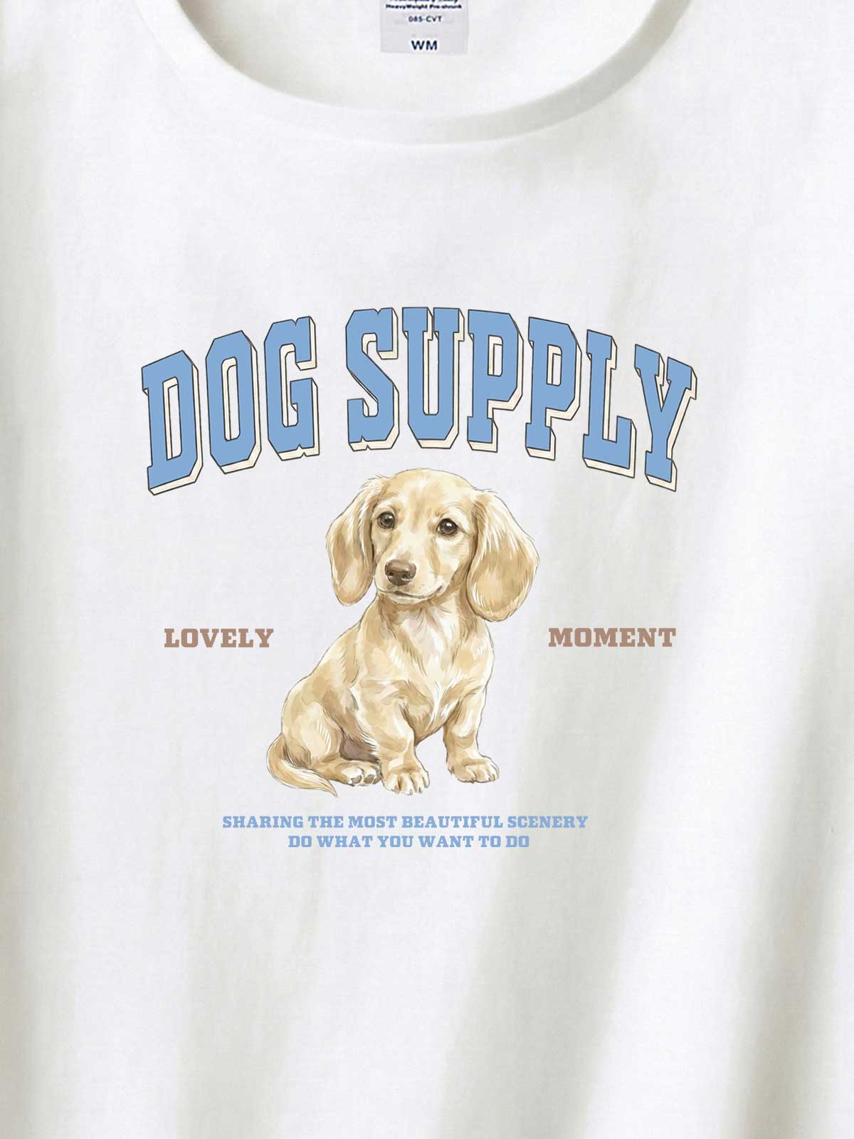 DOG SUPPLY　ミニチュアダックスフンド（毛色：クリーム）｜ヘビーウェイトTシャツ