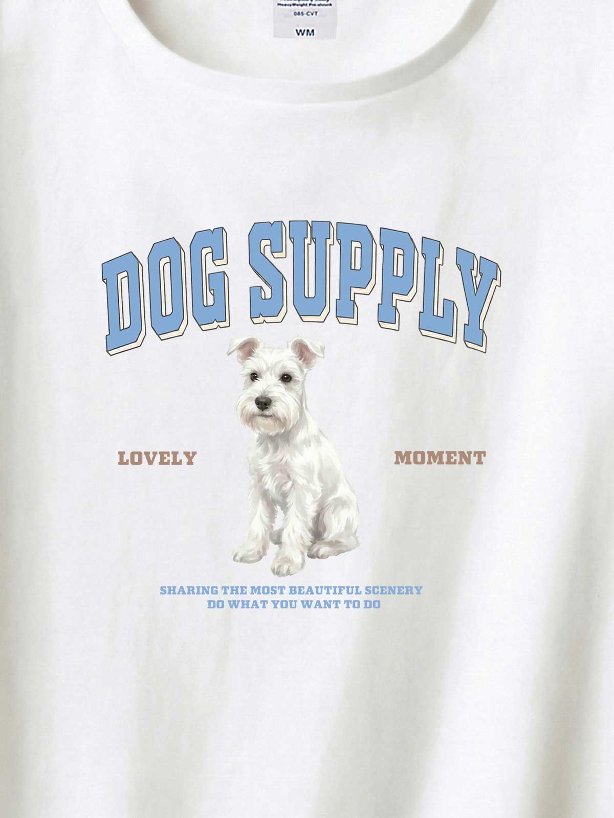 DOG SUPPLY　ミニチュアシュナウザー（毛色：ホワイト）｜ヘビーウェイトTシャツ