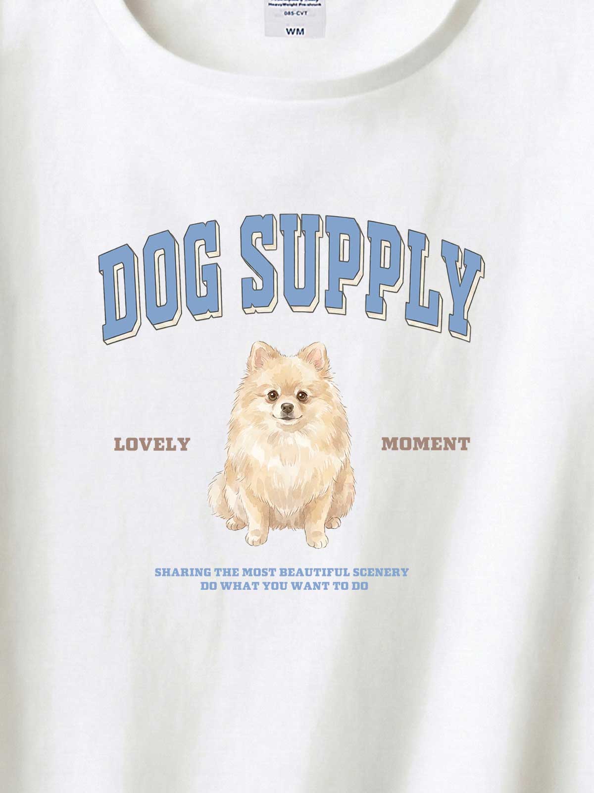 DOG SUPPLY　ポメラニアン（毛色：クリーム）｜ヘビーウェイトTシャツ