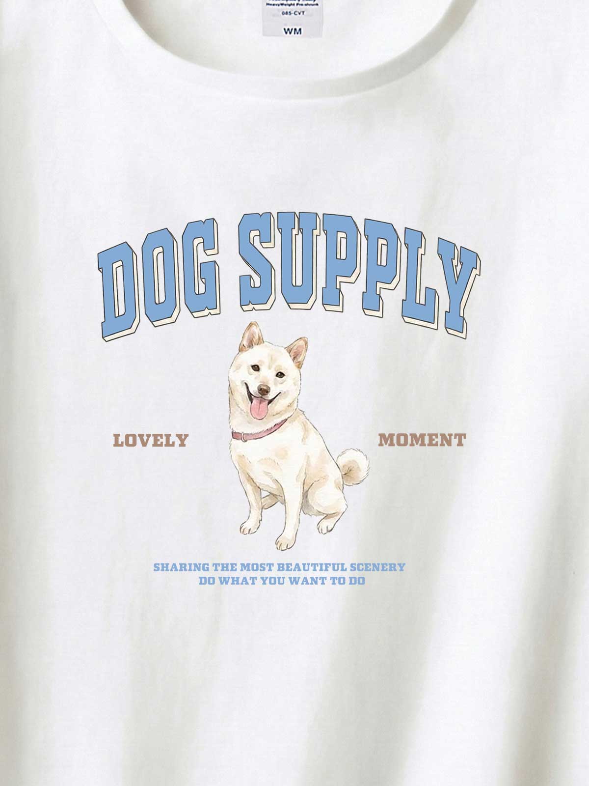 DOG SUPPLY　柴犬（毛色：白柴）｜ヘビーウェイトTシャツ