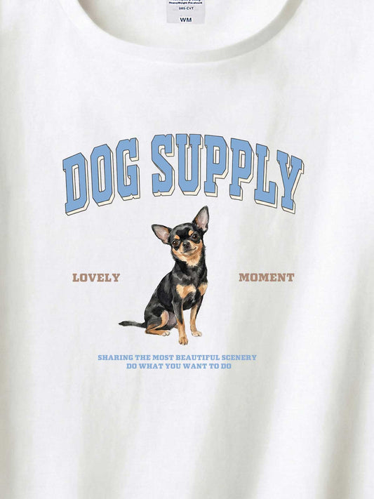 DOG SUPPLY　スムースコートチワワ（毛色：ブラックタン）｜ヘビーウェイトTシャツ
