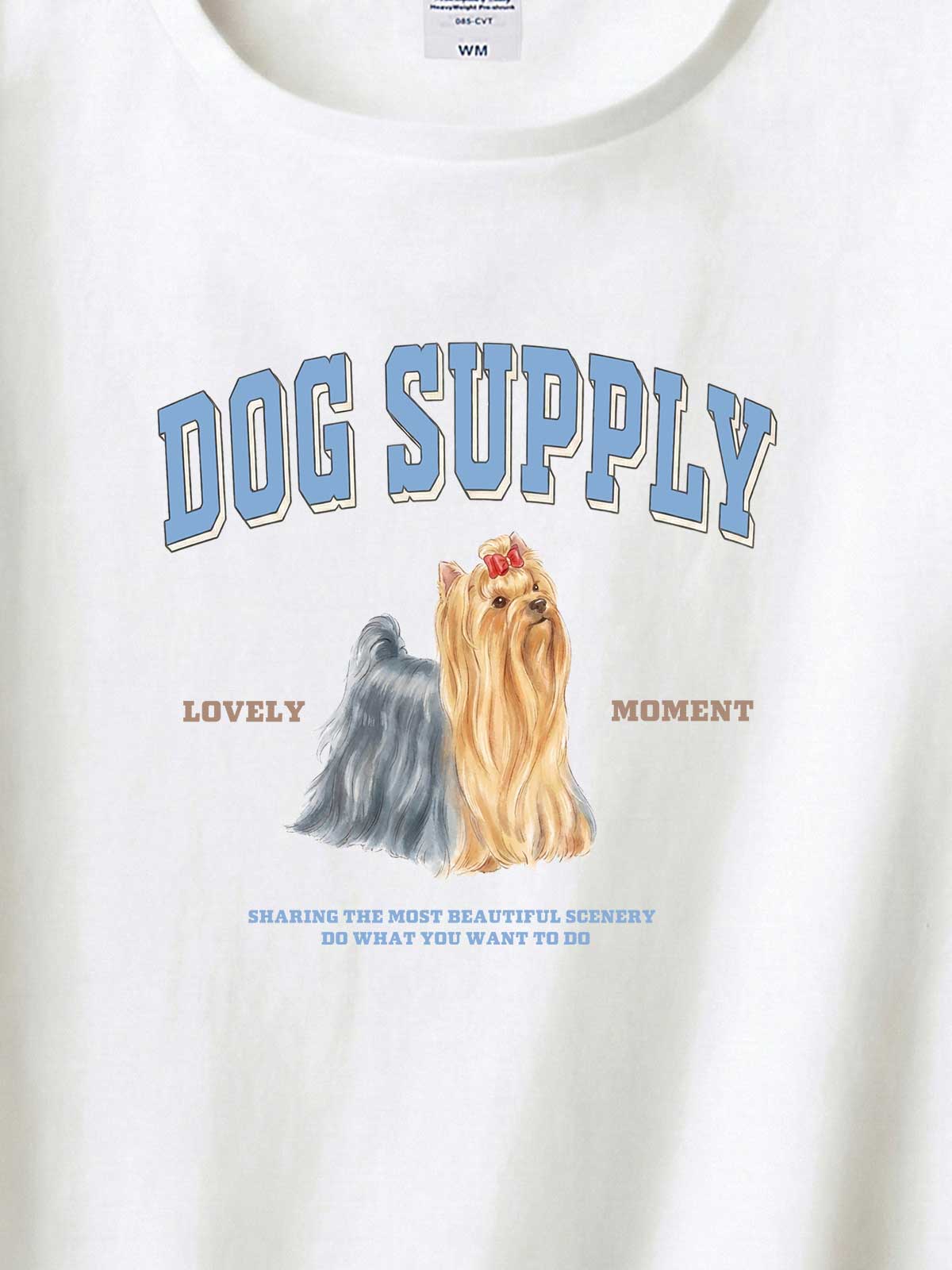 DOG SUPPLY　ヨークシャーテリア（毛色：フルコート　ブラック＆ゴールド）｜ヘビーウェイトTシャツ