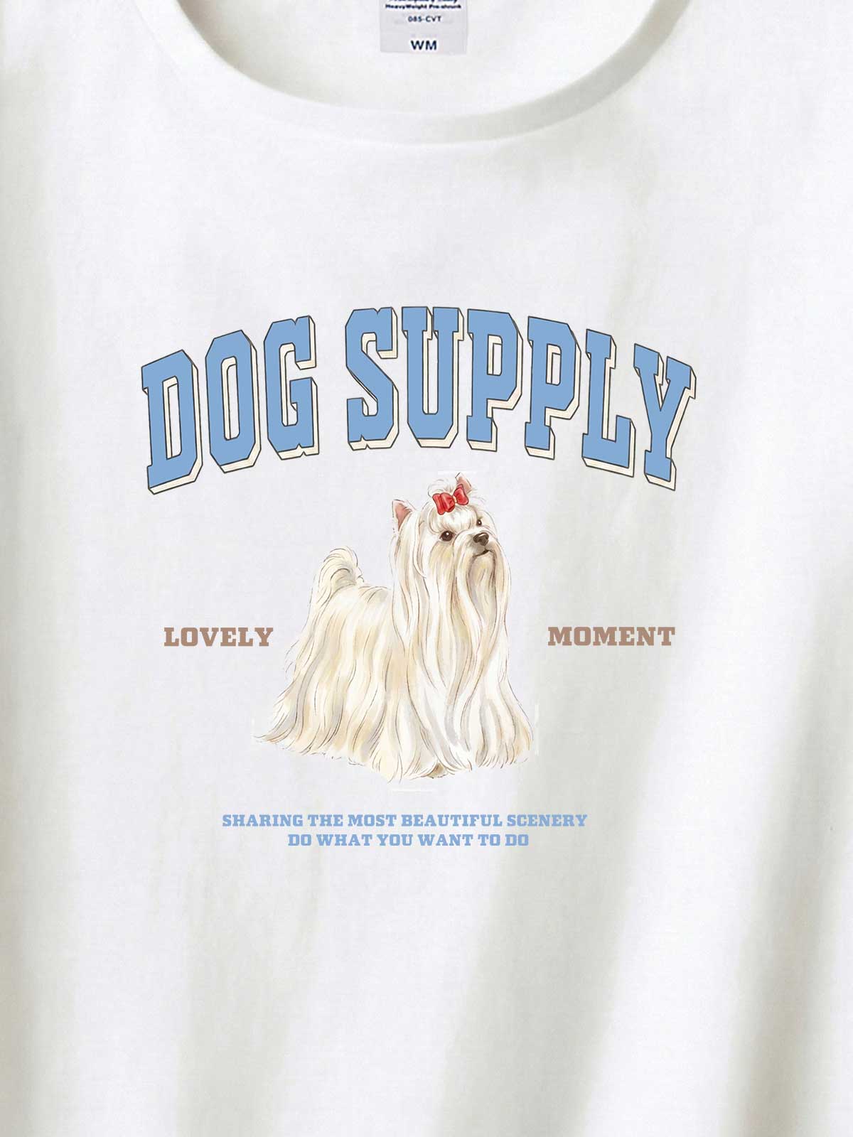 DOG SUPPLY　ヨークシャーテリア（毛色：フルコート　ホワイト）｜ヘビーウェイトTシャツ