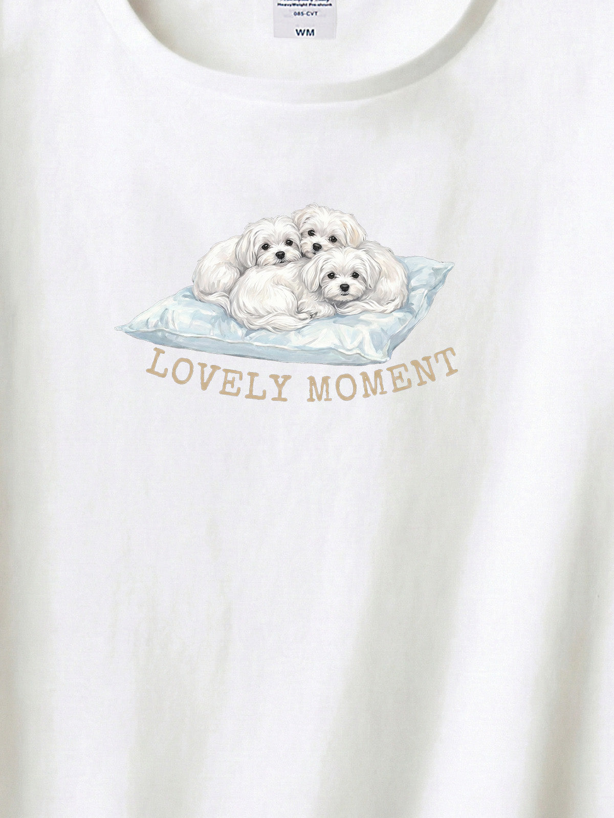 LOVELY MOMENT（子犬3匹）　マルチーズ（毛色：ホワイト）｜ヘビーウェイトTシャツ
